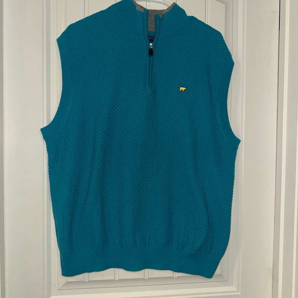 Men's Blue Zip-Up Sweater Vest